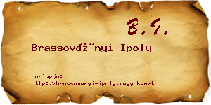 Brassoványi Ipoly névjegykártya